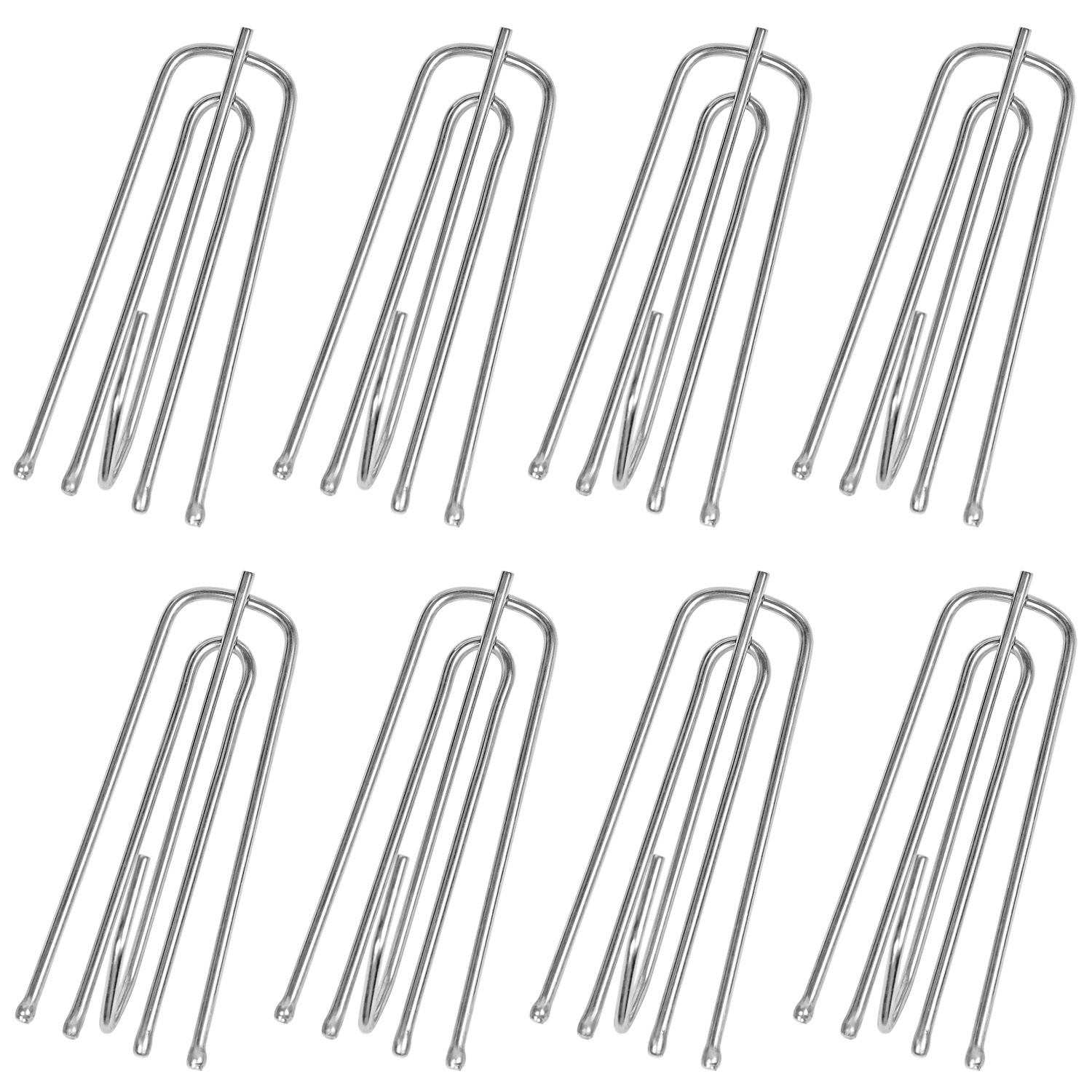 Stainless Steel Curtain Pleater Tape Hooks 30 Pack, Traverse Pleater 4  Prongs Curtain Pleat Hook Pinch Pleat Hook Clip (30) 